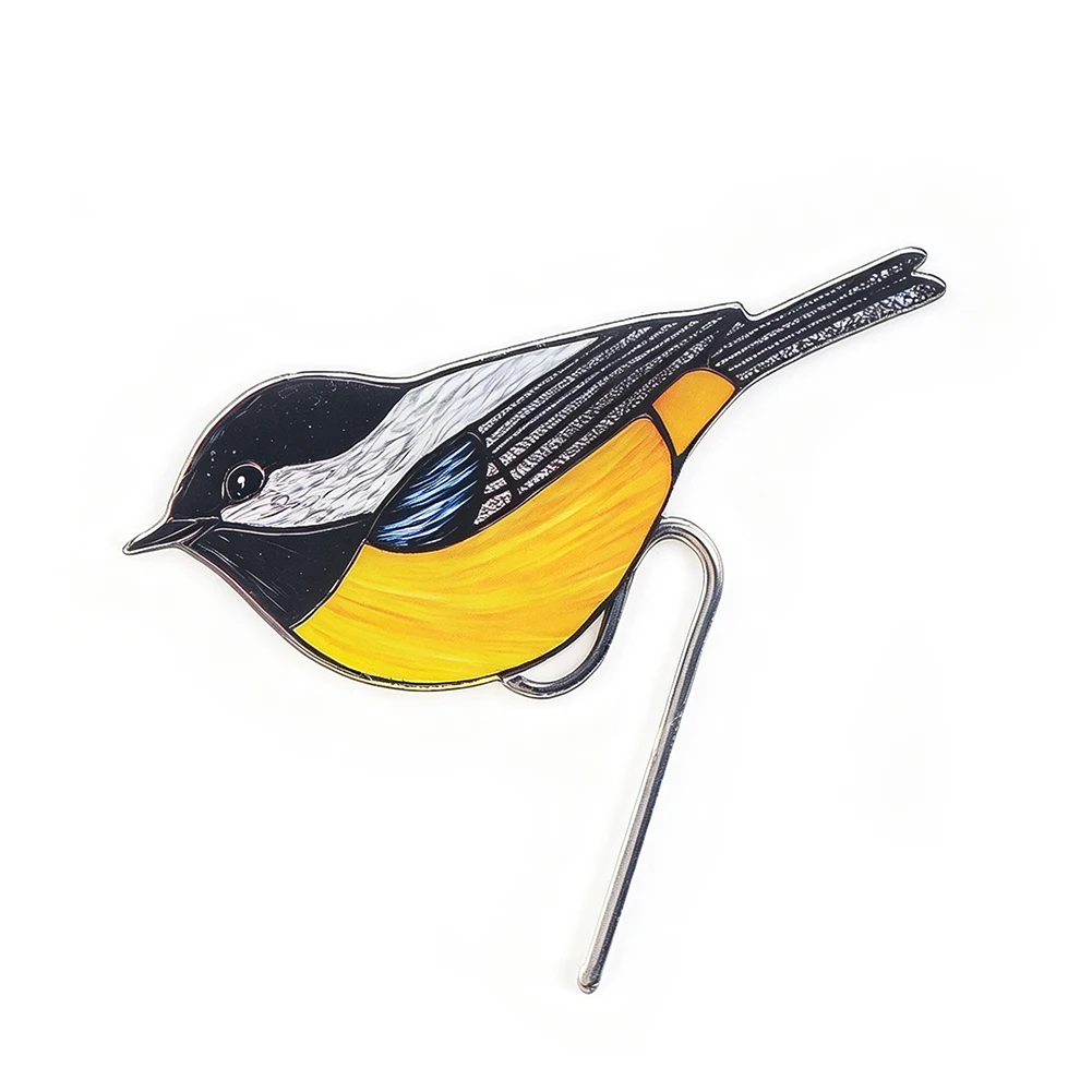 Hängedekoration in Form eines Flugvogels, ein Meisenmotiv, zum Aufhängen an Blumentöpfe, für den Rand von Blumentöpfen, für den Garten, den Hof oder das Balkon, als Pflanztopf-Dekoration oder Geschenk. – Detail 5