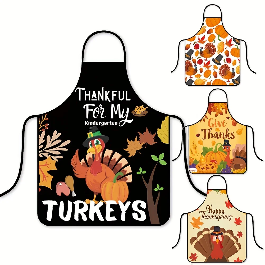 1pc, Thanksgiving Day Kitchen Apron,For Men Women Home Cleaning Tools, Kitchen Supplies, Thanksgiving Decor