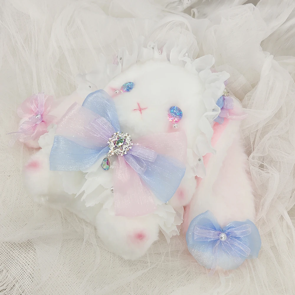 Dream original hand made Lolita rabbit rabbit bag worn doll gift bow fluffy cute pearl