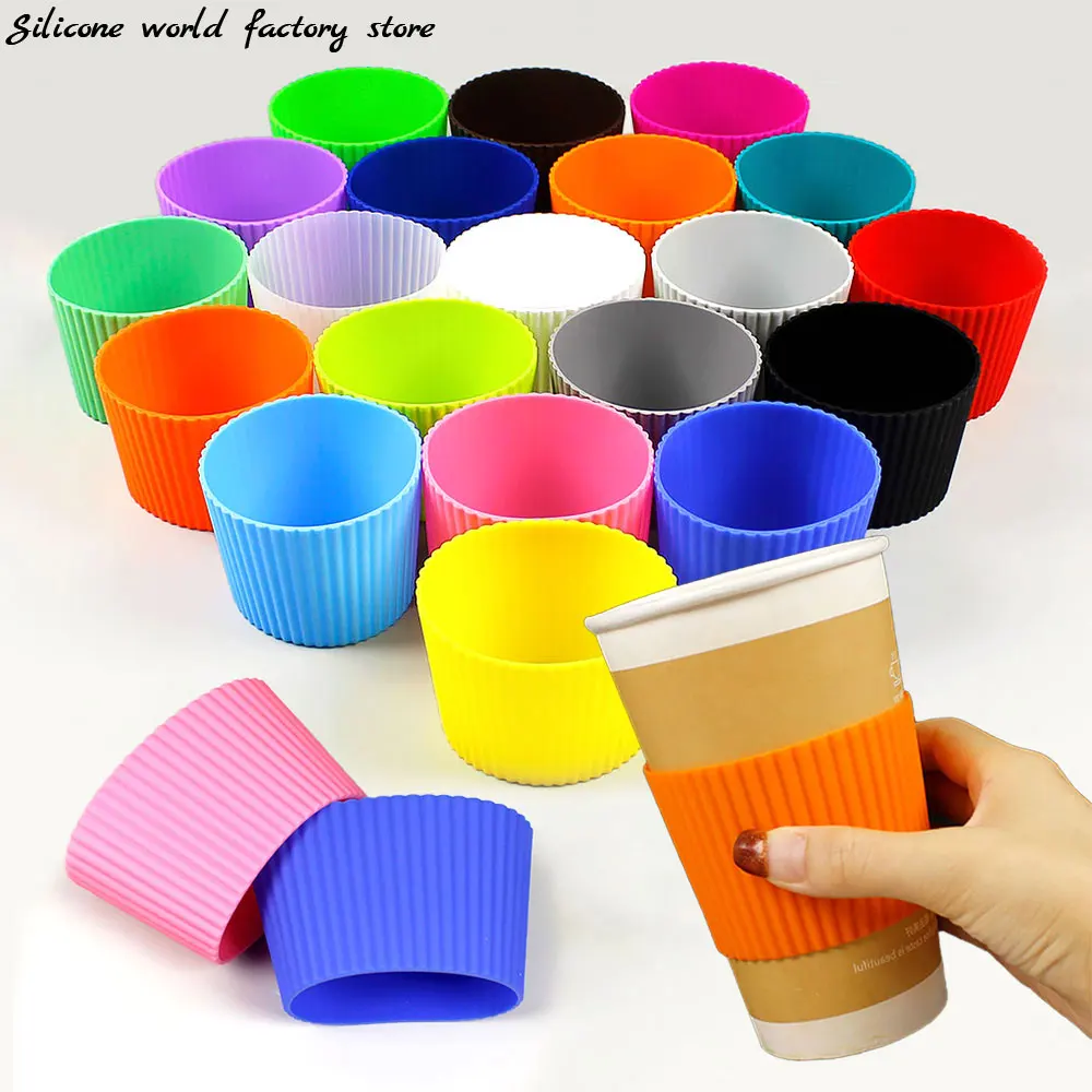 

Silicone World Universal Tapered Thread Silicone Cup Sleeve Anti Scalding Thermal Insulation and Anti Slip Mug Coffee Cup Cover