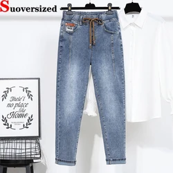 Baggy Big Size M-5xl Harem Jeans For Women Elastic High Waist Denim Pants Vintage Fashion Pantalones Casual Spring New Vaqueros