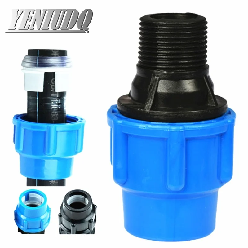 Plastic PE Tap Water Irrigation Water Pipe Quick Connector Female Male Thread to Pipe 20mm 25mm 32mm 40mm 50mm 63mm