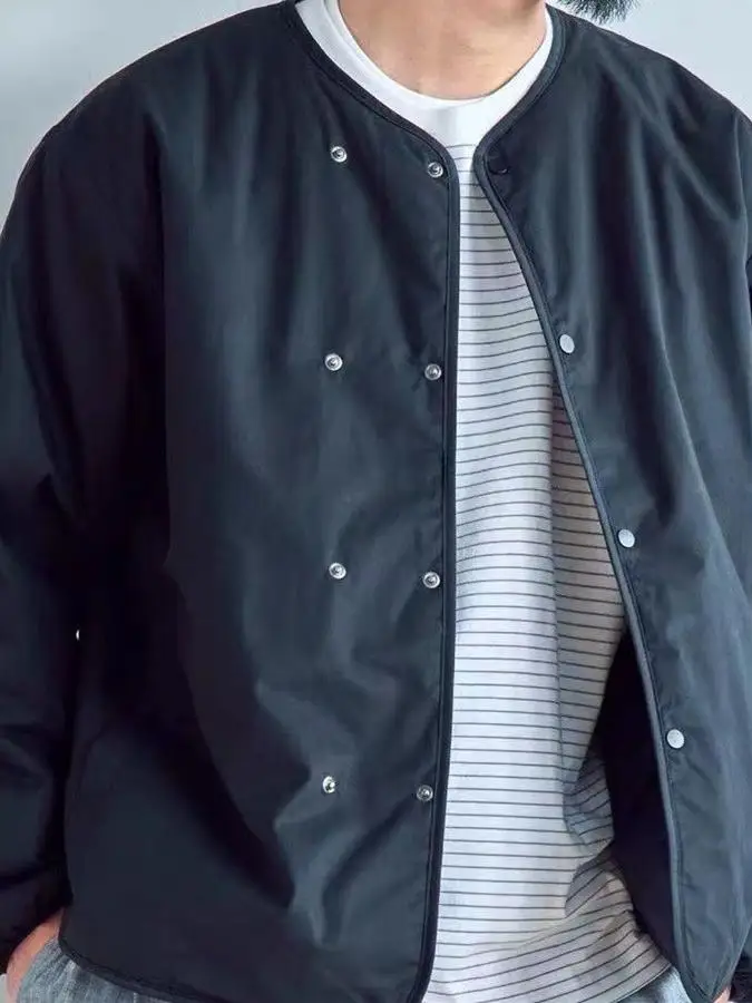 

Thiened Warm Cotton Jaet Men's Loose Fit Pure Color Faionable Versatile Autumn Winter New Arrival Youth Casual Sle