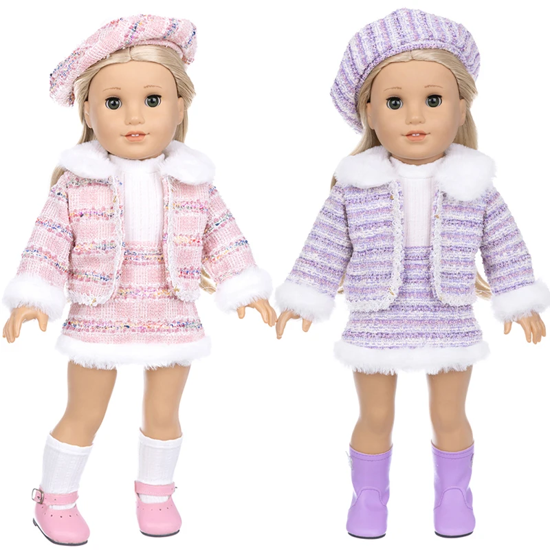 18 Inch Girl Doll Clothes Winter Coat 43cm Baby Doll Jacket Outfit Wearing