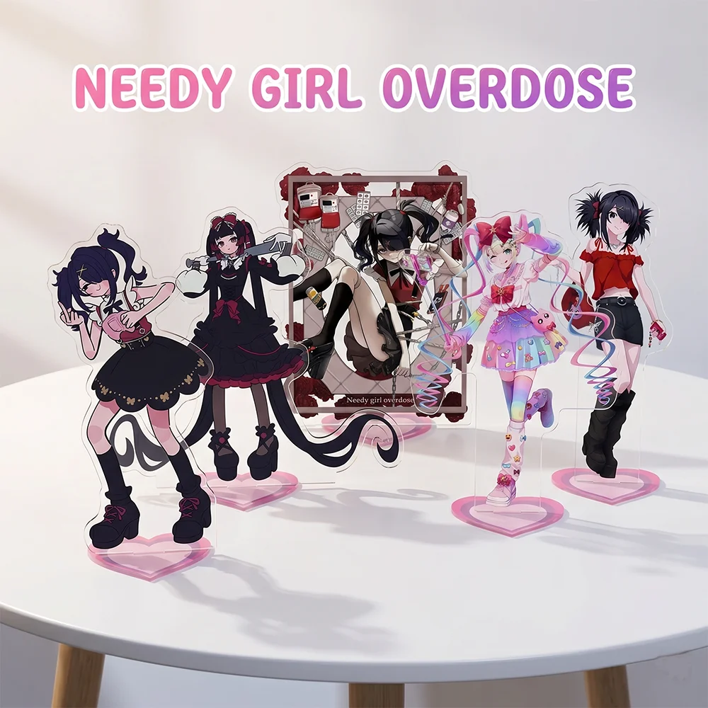 NEEDY GIRL OVERDOSE 15CM Double Sided Acrylic Stand keychain  2026 New Anime Stand Ame-chan Kawaii Desk Decor Gift For Fans