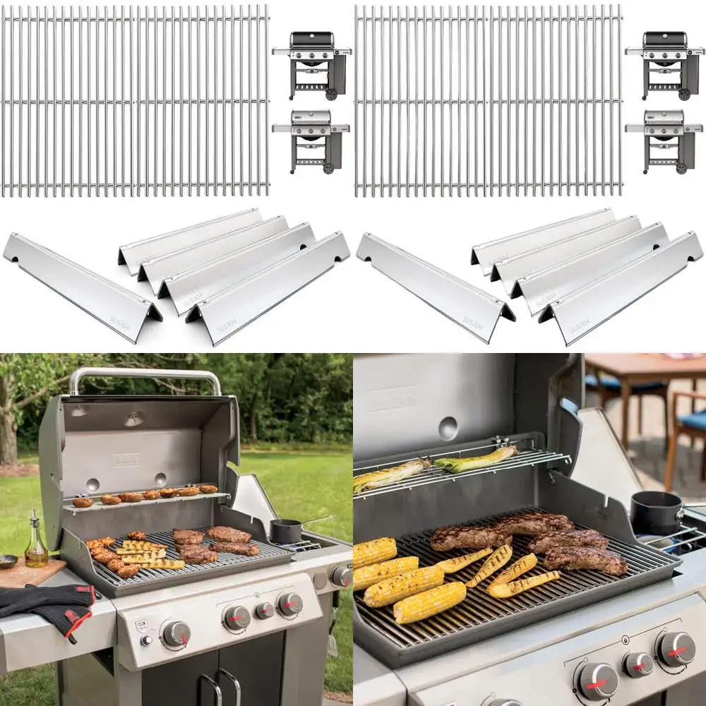 

Grill Grates & Lavorizer Bars for Gas Grills, Compatible with Various Models, Cast Iron Cooking Grids