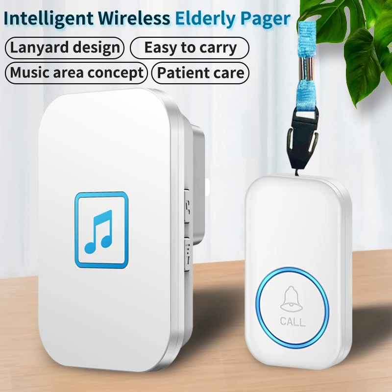 CACAZI Emergency Call Button Smart SOS Caregiver Pager Phone Alert Transmitter Intelligent Call Button for Elderly Patient New