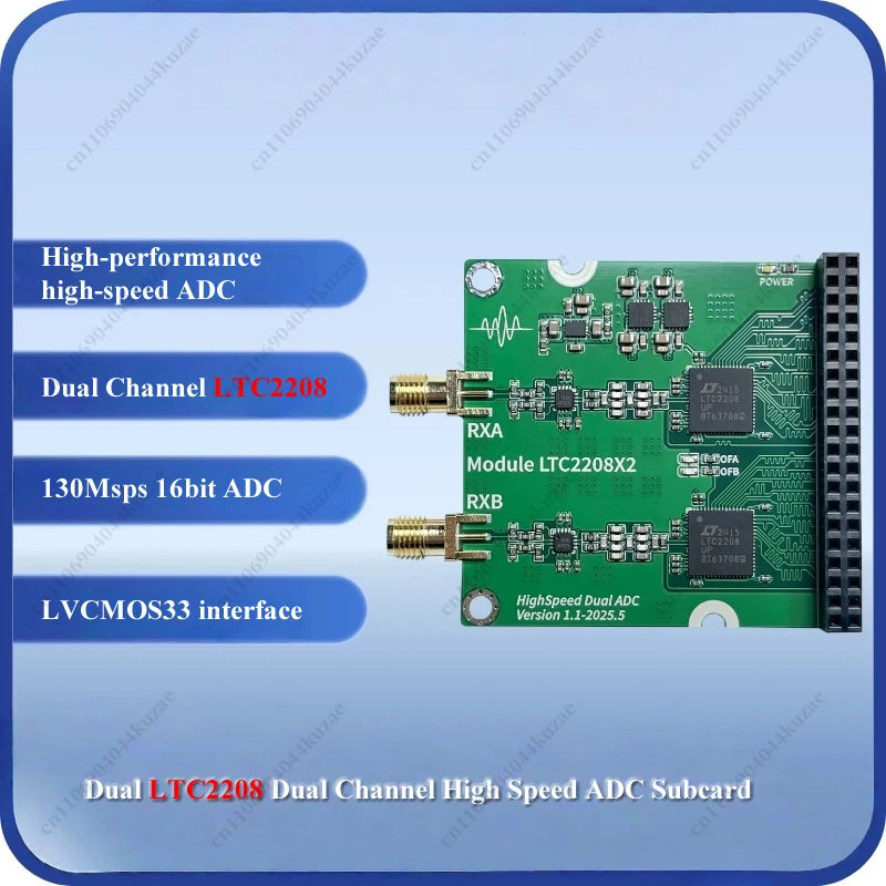 Dual Channel High Speed ADC Module - LTC2208 Arbitrary Waveform Acquisition Board