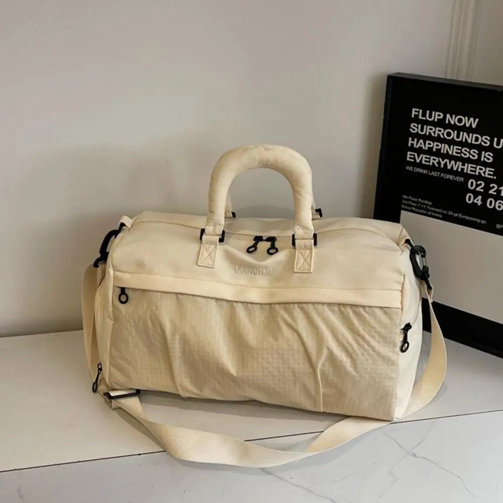 Ladies Sports Gym Tote Bag with Shoes Compartment Nylon Weekender Duffle Travel Dance Yoga Overnight