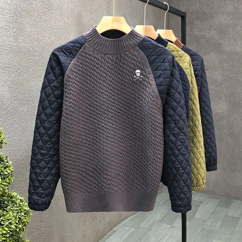 High Quality Golf Sweater Men's Golf Wear 2024 Autumn Winter New Golf Jumper Fashion Windproof Knit Golf Top Men Golf Clothes 명품