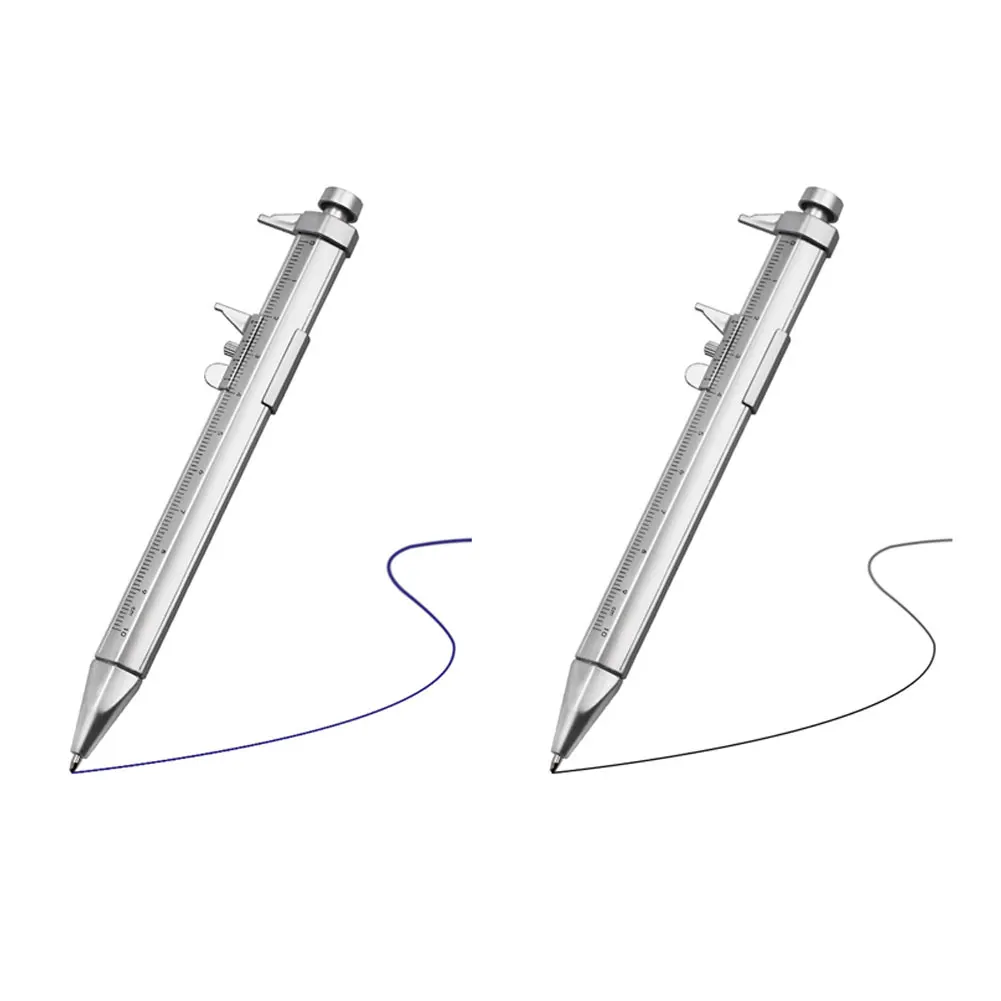 2 in 1 Multifunction Vernier Precise Measurement Range Roller Ball Pen Bullet-tip Design Stationery Portable Tools for Students