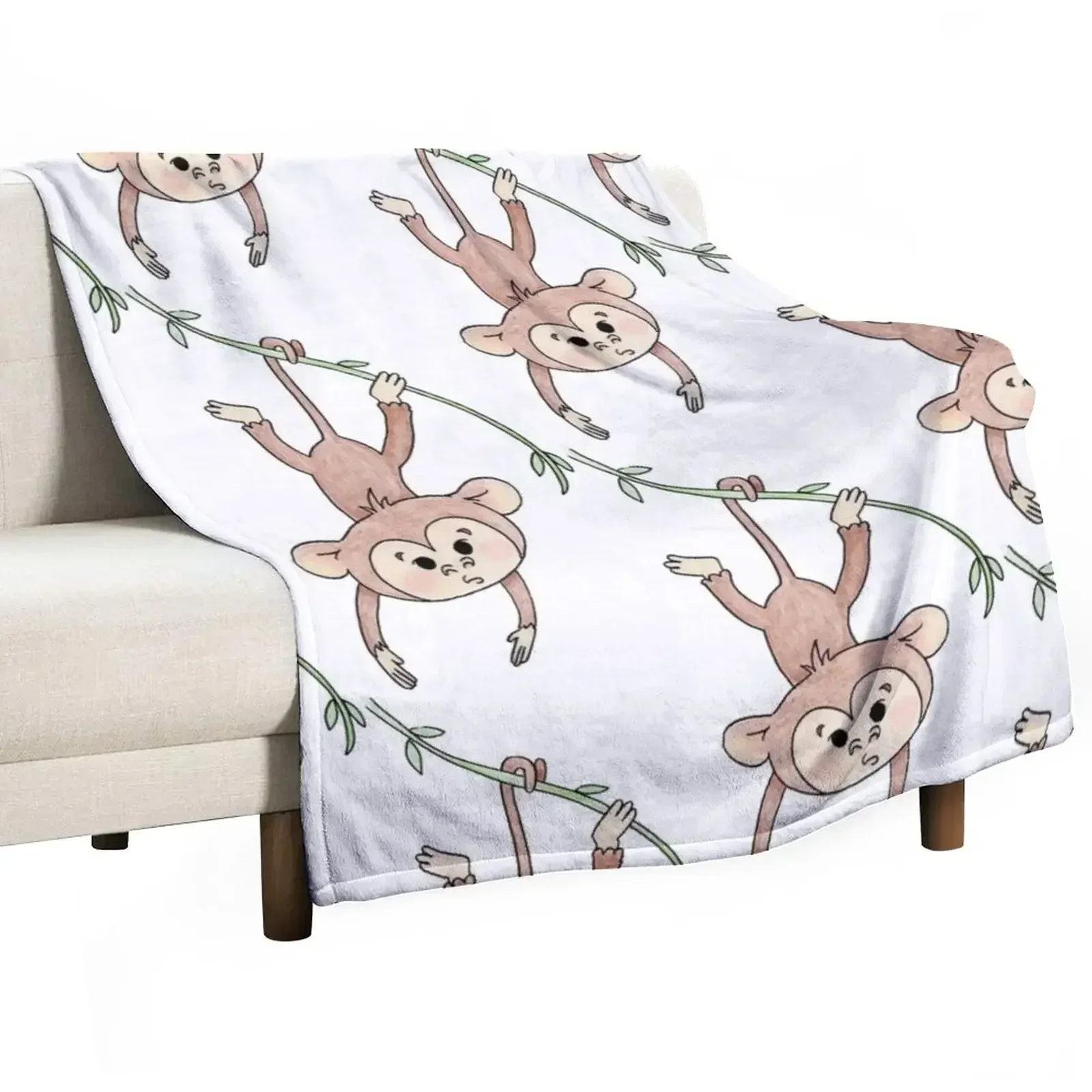 Monkey Swing Throw Blanket christmas gifts wednesday Cute anime warm winter Luxury Blankets