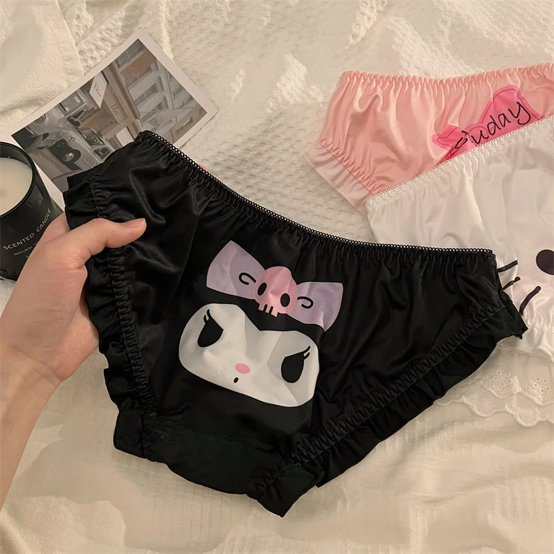 Kuromi Melody Pochacco Cute Cartoon Anime Underwear Sweet Cartoon Sanrio Panty Milk Silk Women\'s Cotton Panty Cozy Sexy Briefs