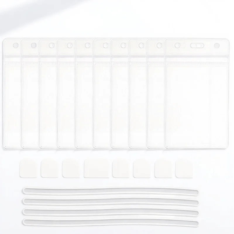 

10Pcs Luggage Tag Holders PVC Sleeve Hanging Strap Travel Suitcase Bag Protector Durable Id Card Holder for Cruise