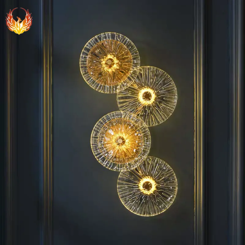 Premium Sense Post-modern Light Luxury Living Room Hotel Lobby Background Wall Decoration Simple Creative Aisle Crystal Wall