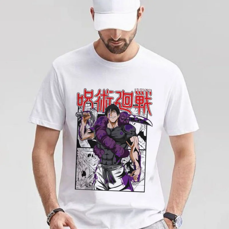 

0309 Toji Fushiguro Anime T shirt Jujutsu Kaisen Manga Men's print Graphic Tee Shirt 100% cotton Y2K clothes All size tops S-6XL