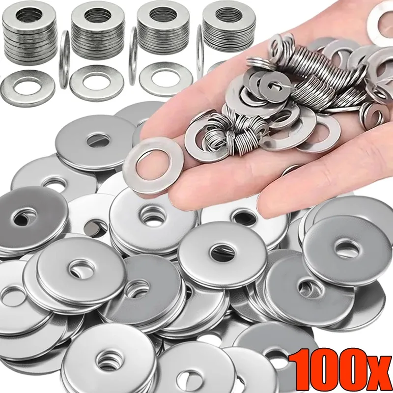 Stainless Steel Flat Washers M3-M10 Metal Gasket for Screw Bolt Automotive Repair Sealing Gaskets DIY Hardware Washer Rings