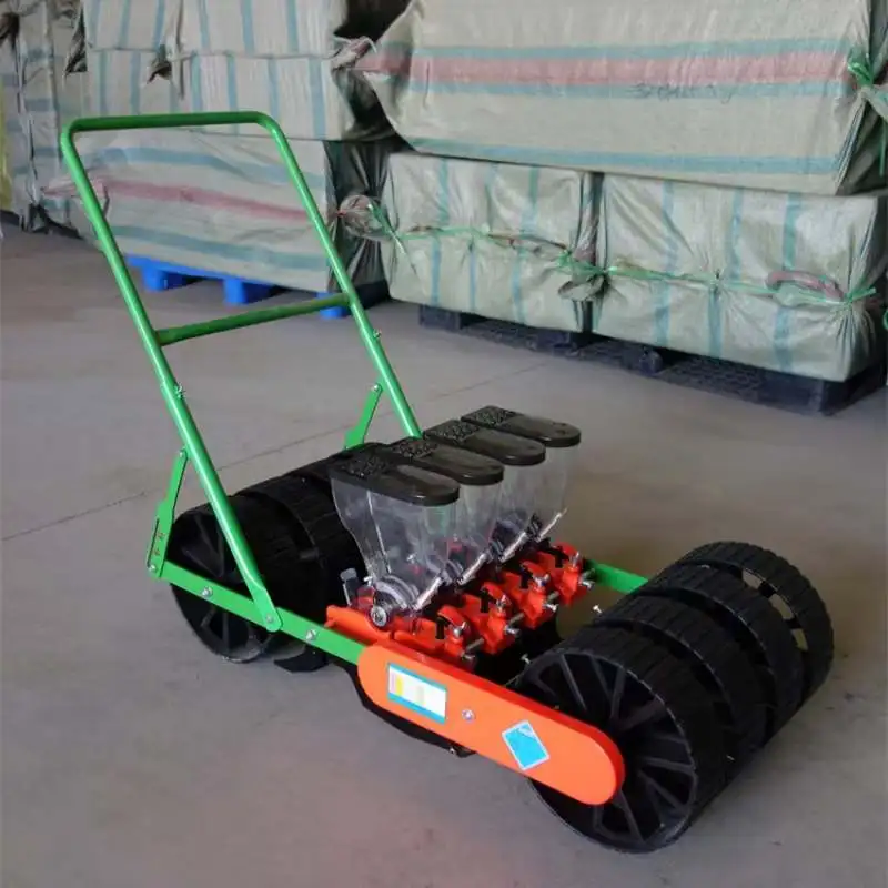 Professional 4 Row Hand Push Seeder Adjustable Vegetable and Herb Seed Planter