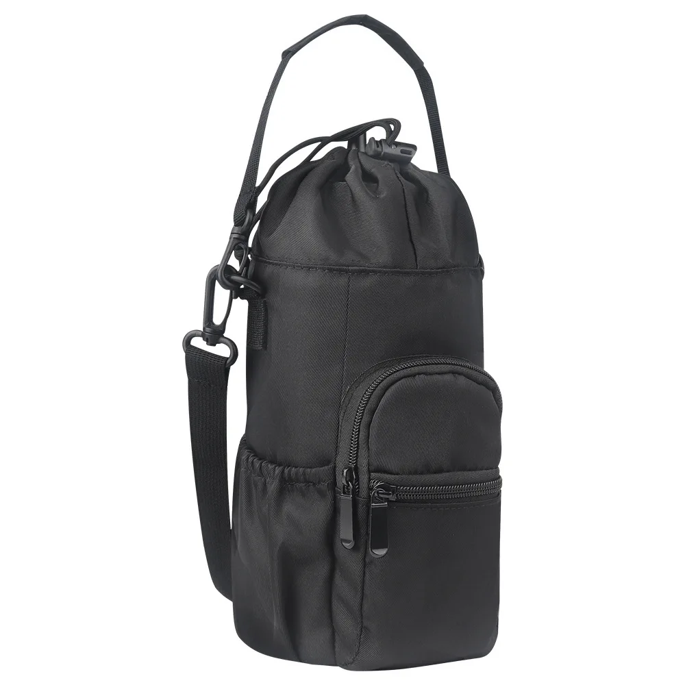 Water Bottle Carrier Bag Bottle Pouch Holder Adjustable Shoulder Hand Strap 2 Pocket Sling Neoprene Sleeve Sports Water Bottle
