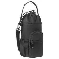 Water Bottle Carrier Bag Bottle Pouch Holder Adjustable Shoulder Hand Strap 2 Pocket Sling Neoprene Sleeve Sports Water Bottle