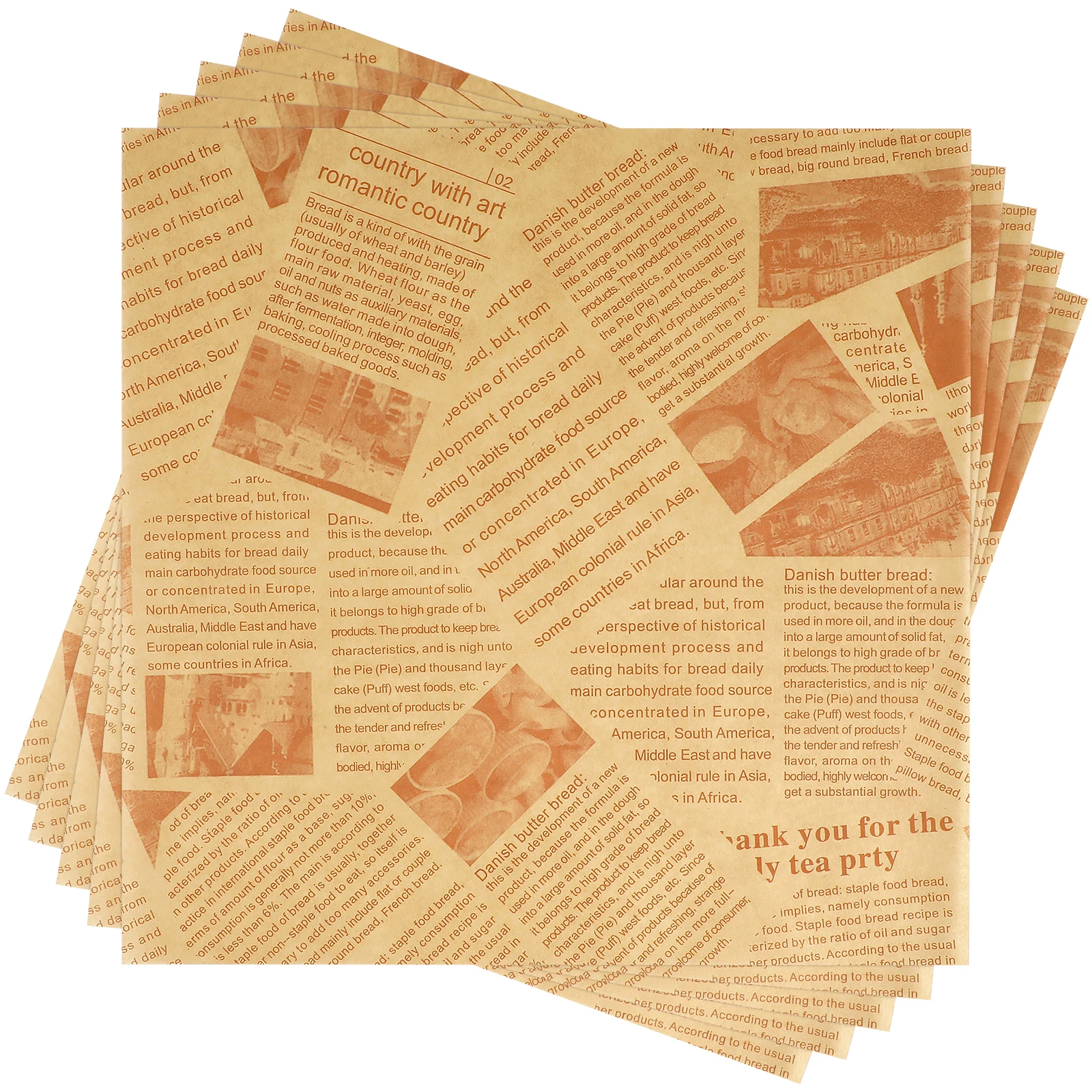 

100 Pcs 25X25CM Oil Proof Food Wrapping Paper Greaseproof Baking Wrap Packing Supplies Non Stick Chips Paper Cake Wrapping