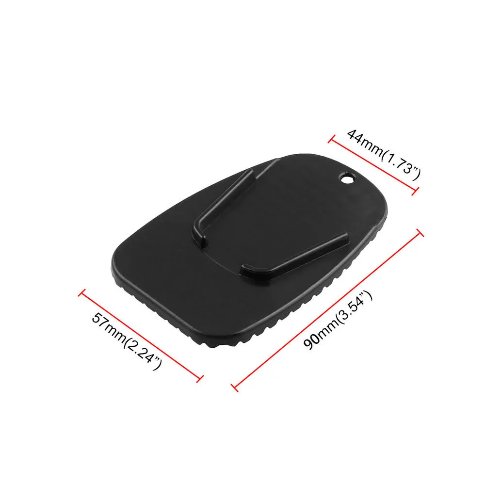 Motorcycle Kickstand Pad Plate Support Accessory - Black - Soft Ground, Grass, Hot Pavement, Outdoor Parking, Anti Sinking