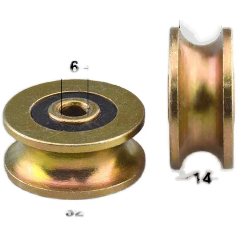 Diameter rail Wheel guide Wheel R5 Grooved wheel U Grooved iron Wheel metal Wheel galvanized Antirust 6*32*14mm