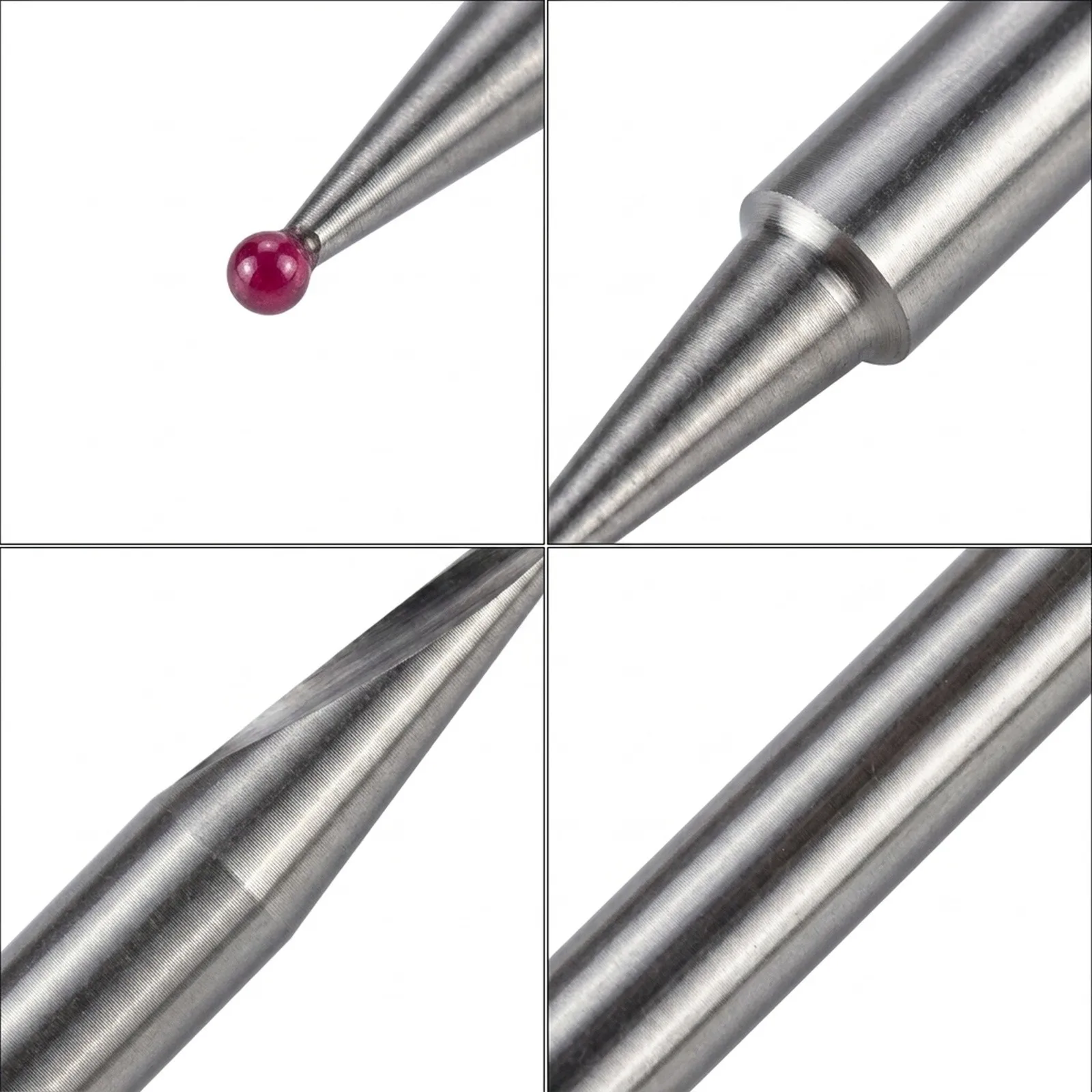 Carbide Ball Tip Probe Insert for Mahr Fowler Trimos Height Gauge Altimeter with 1mm to 4mm Ball Diameters and 8mm Shank