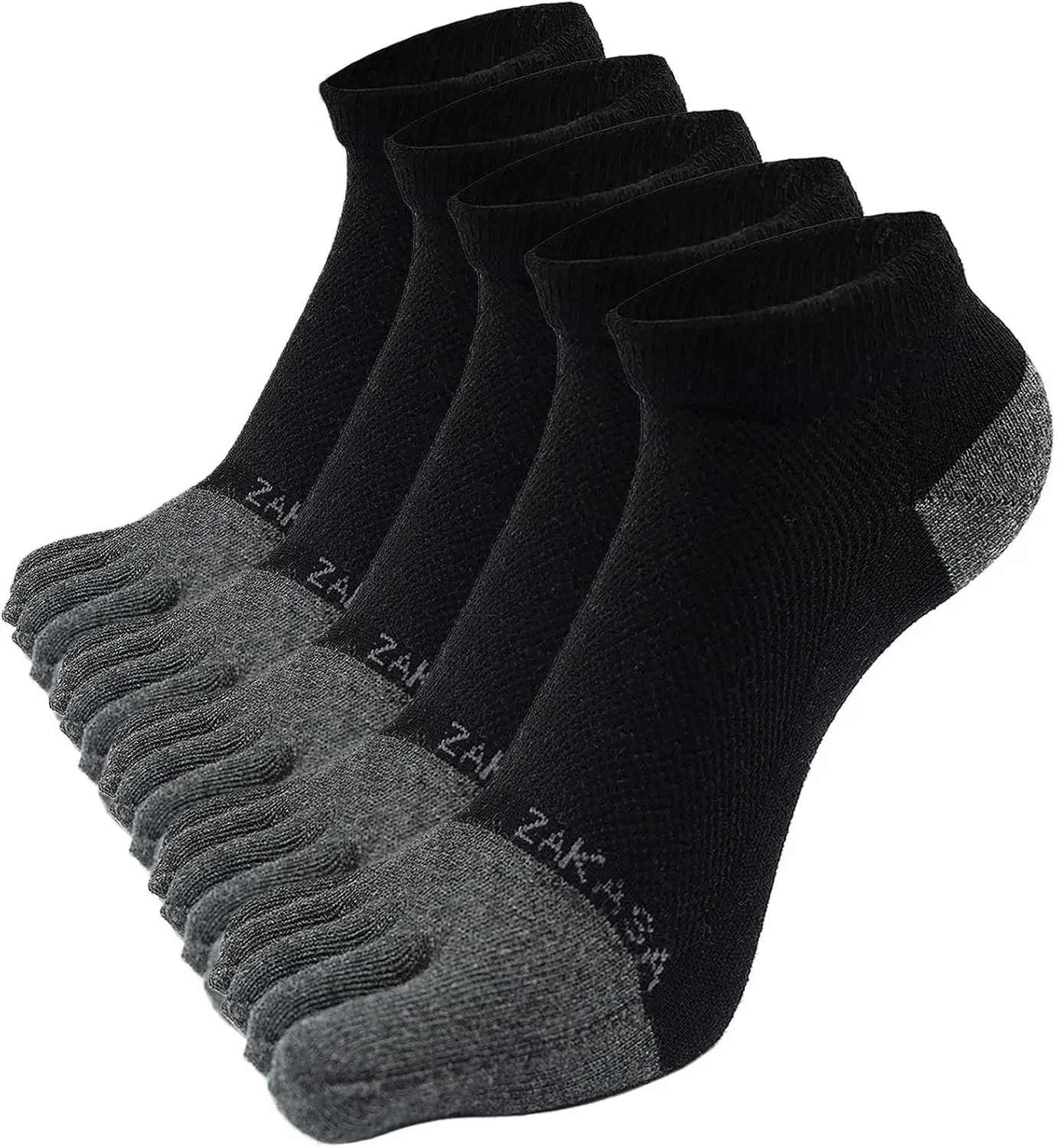 

Toe Socks for Men: Five Finger Cotton Athletic Crew Socks No Show Breathable Running Ankle Socks 5 Pairs Size 8-12