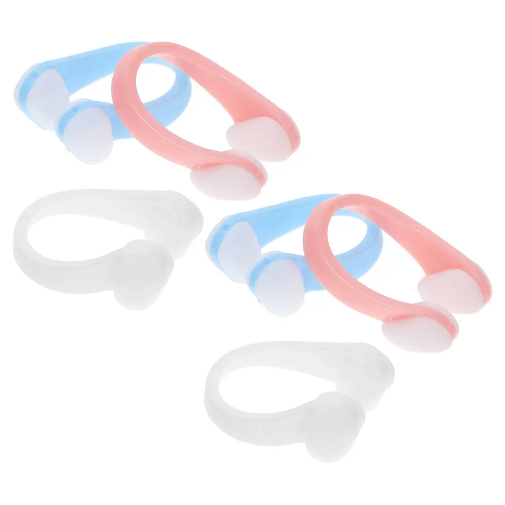 

6pcs Silicone Swimming Nose Clips Waterproof Durable For Adults Pool Diving Training Cherry Blossom Pink Sky Blue White