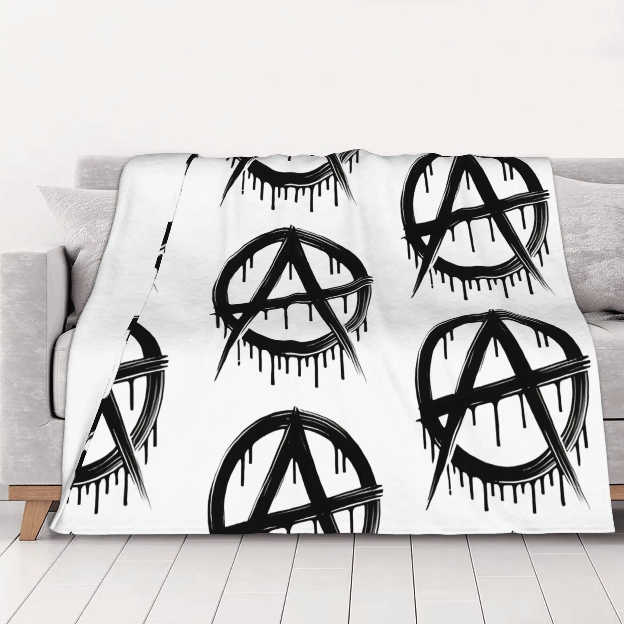 1PC home Cute Room Decor Anarchy white Blanket Throw Blanket Anarchy Novelty Warm Blanket All Season