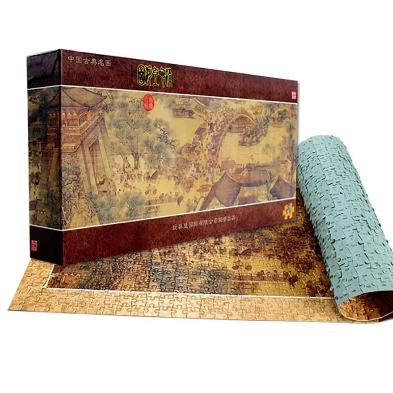 

1000pcs cards Adult flat paper jigsaw puzzle world masterpiece Qingming Shanghe Map Home decoration learning toys for children