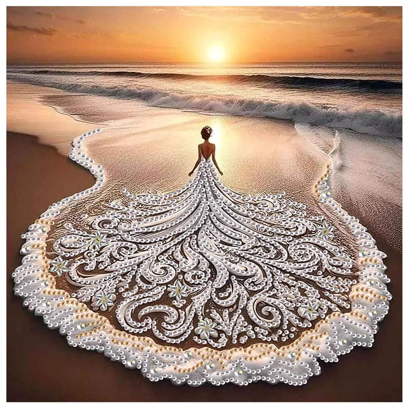 Diamond Art Painting Kit for Adults,Beach Goddess DIY Special Shape Diamond Art Kit for Beginners for Home Wall Decoration Gift - view 6