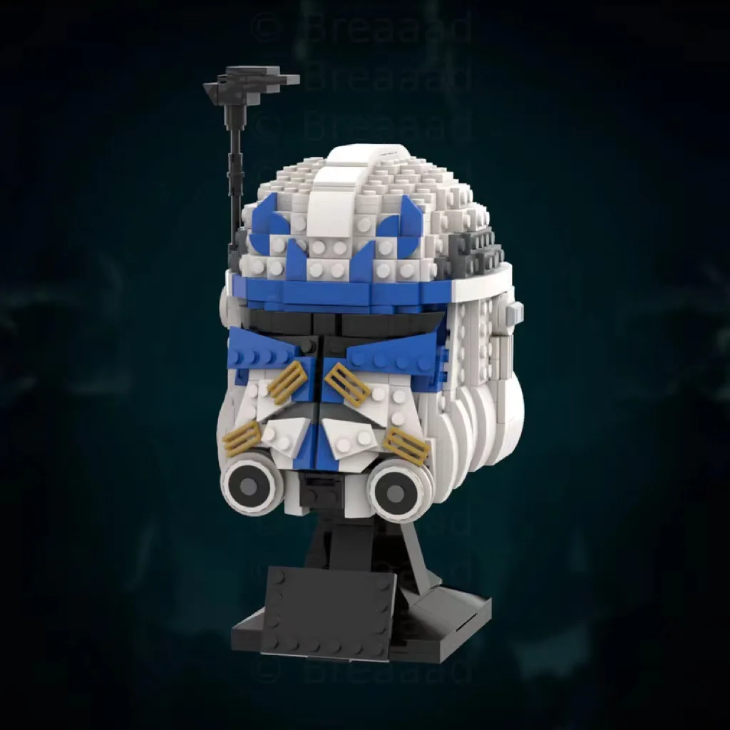 Sci-Fi Clone Captain Phase 2 Helmet MOC Building Blocks, ABS Display Bricks, DIY Collectible Toy For Adult Collectors