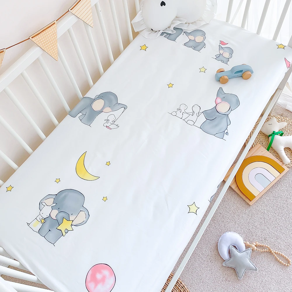 6/9Pcs Cotton Baby Crib Bedding Set for Girl Boys Cartoon Baby Bed Linen kit berço Cot bumper 120*60/120*70cm