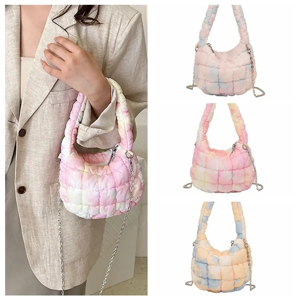 

Versatile Plaid Cloud Bag Lattice Quilted Crossbody Bag Tote Bag Tie Dyed Underarm Bag Shopping