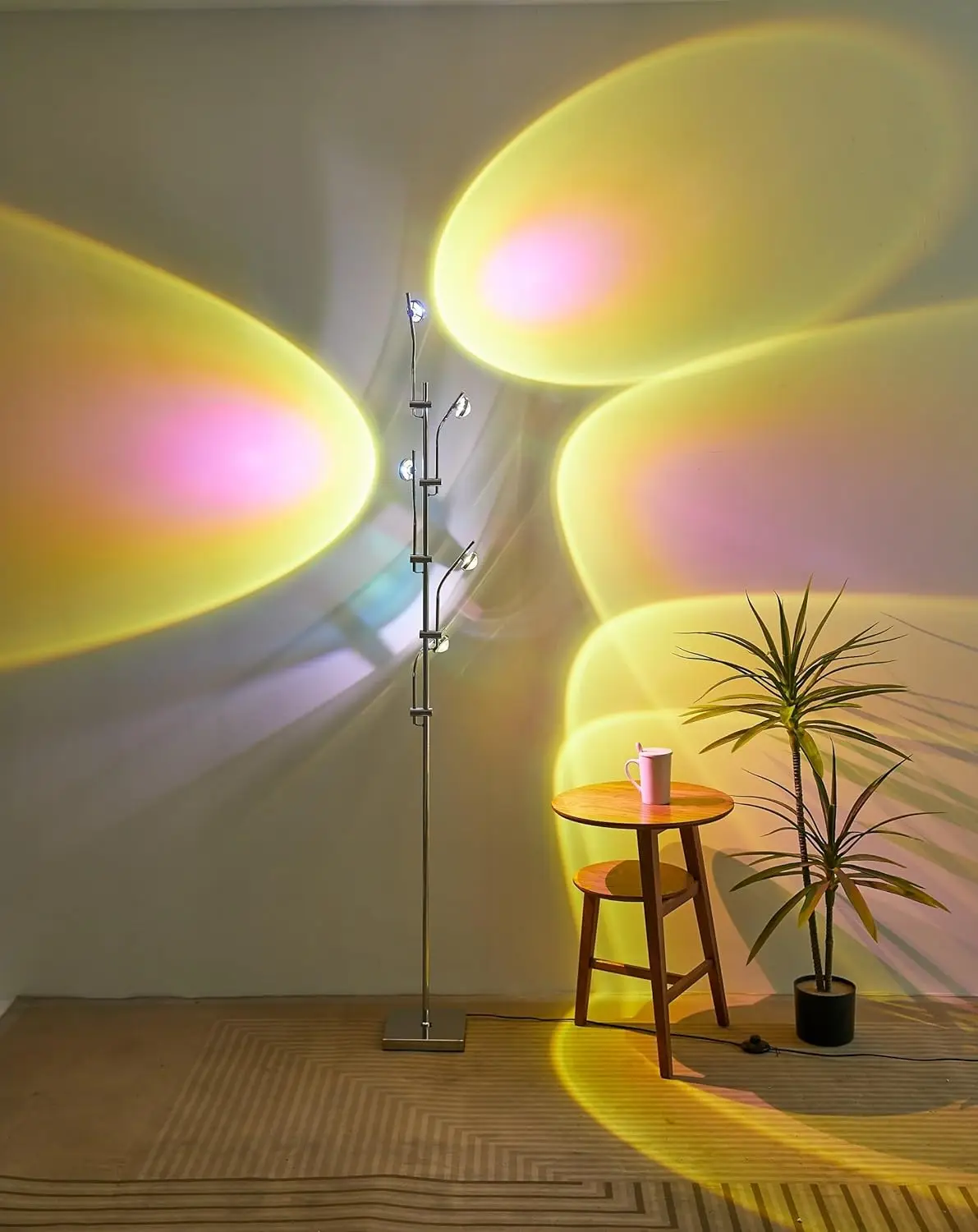 

Sunset Floor Lamp Projector with 5 Heads, Replaceable Filters, Halo Effect for Bedroom & Living Room