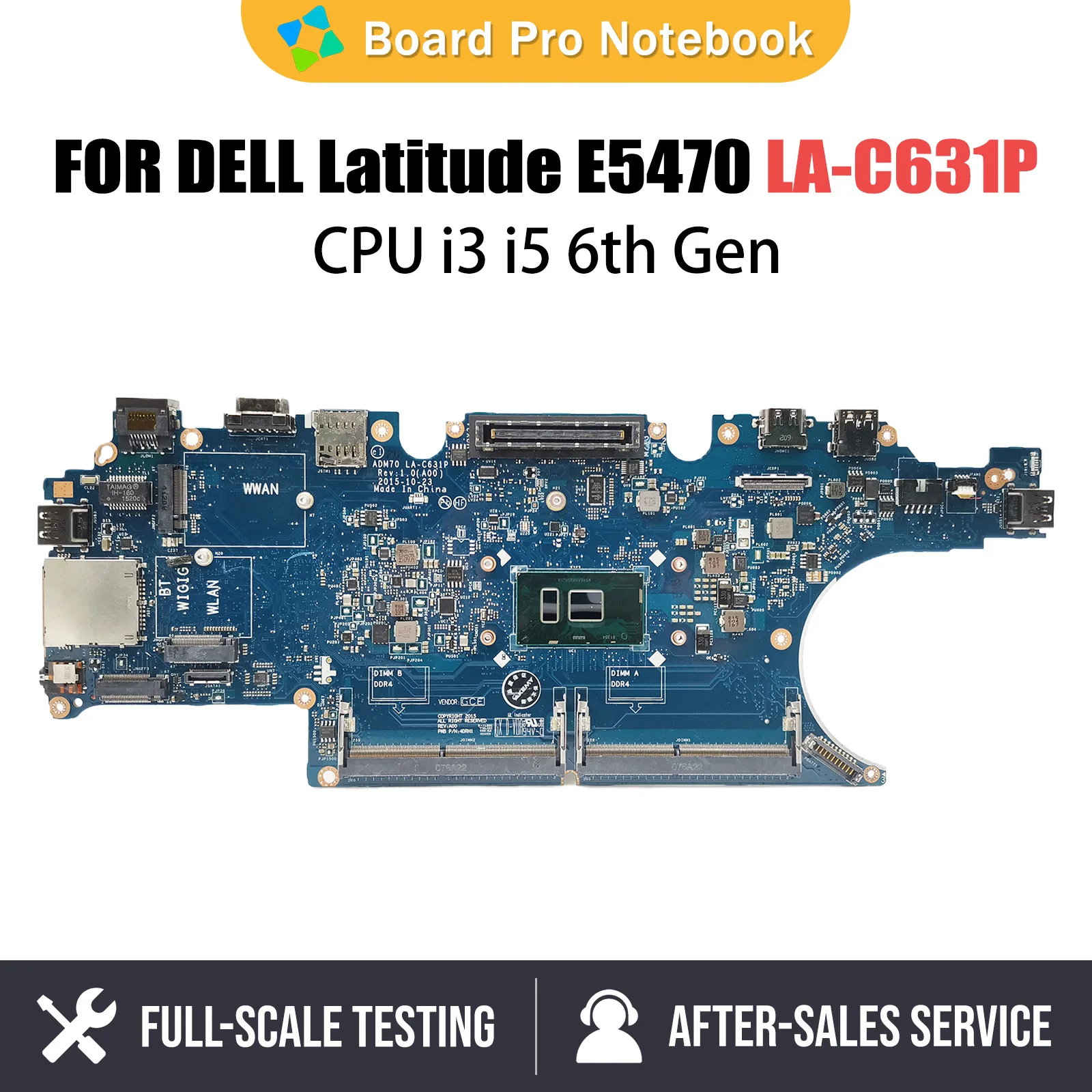 

SAMXINNO LA-C631P Mainboard For DELL Latitude E5470 5470 Laptop Motherboard w/ i3 i5 6th Gen CPU CN-0HCP0K 0C0NC4 0HCP0K 00VJ1G