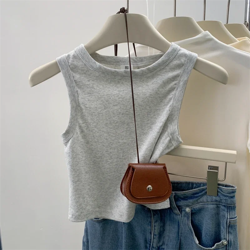 2023 Tank Top Für Frauen Gerippte Unten Ärmellose Bluse Einfarbig Casual frauen Teenager Trendy Grundlegende Sommer Tops Neue