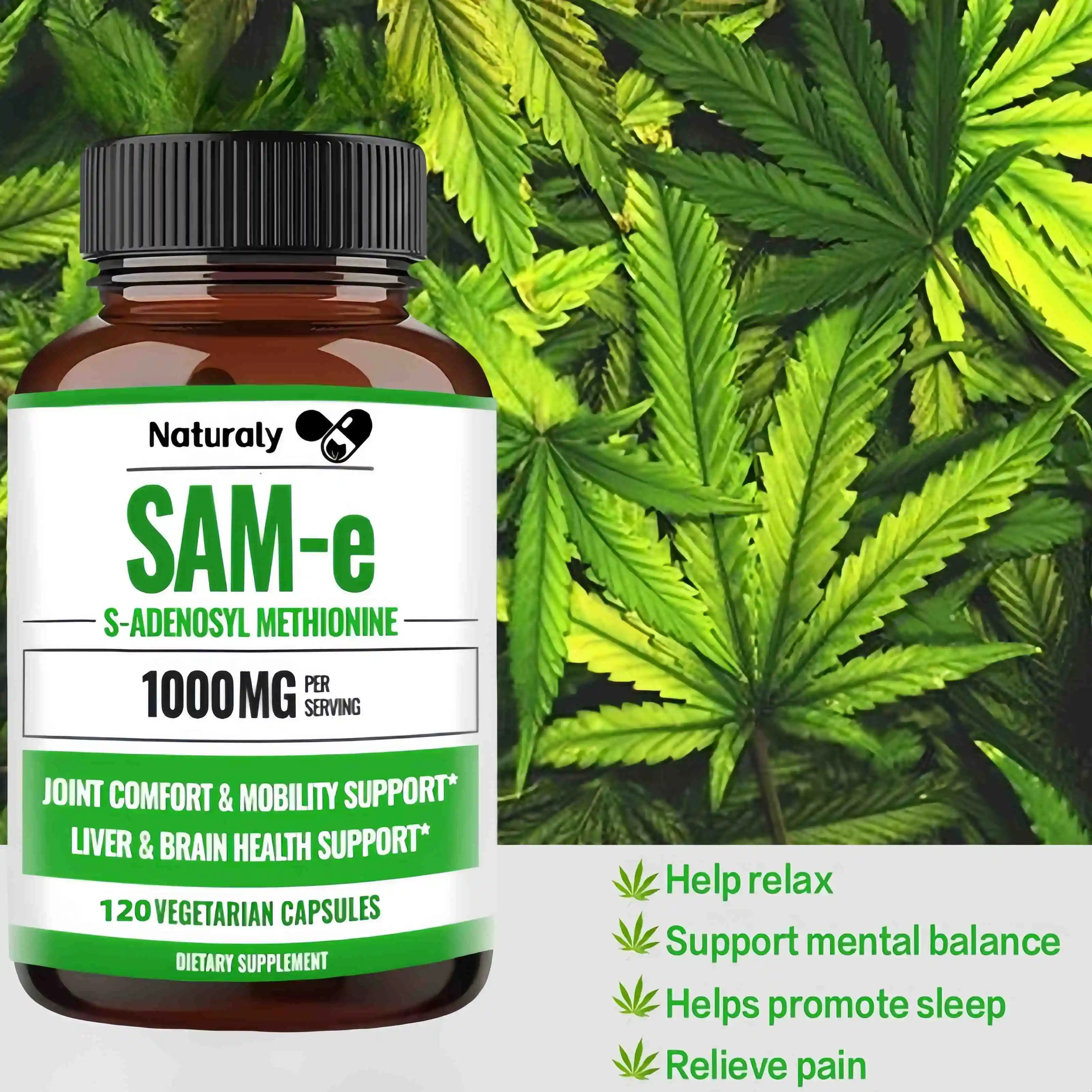 SAM-e Supplement 1000 Mg, Non-GMO, Gluten Free - Supports Mood Balance, Liver Health and Joint Comfort, Flexibility and Mobility