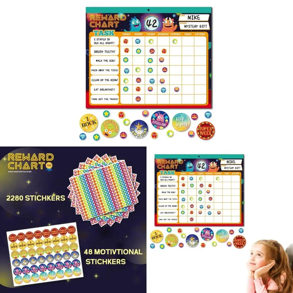  Behavior Reward Chart with 26 Chore Charts 2328 Stickers to Motivate Good Habits