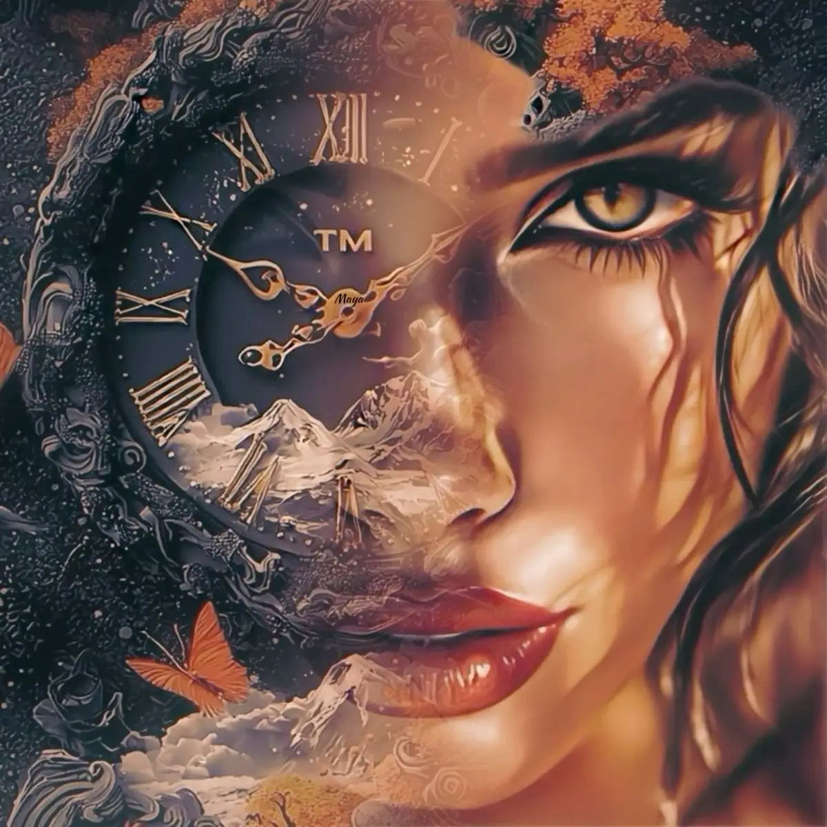 Adult Jigsaw Puzzle 500/1000 Pieces Puzzle Mysterious Clock with Female Paper Puzzle Decorative Painting Exercise Brain Thinking