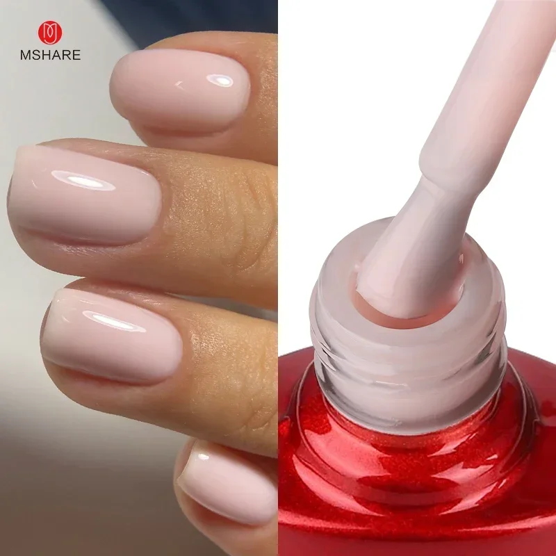 MSHARE Melkachtig Roze Rubberen Basisgel Camouflage Kleur Jas Losweken Nagels Gels Vernis Lak 10 ml UV LED Gel Polish TPO Gratis Gel