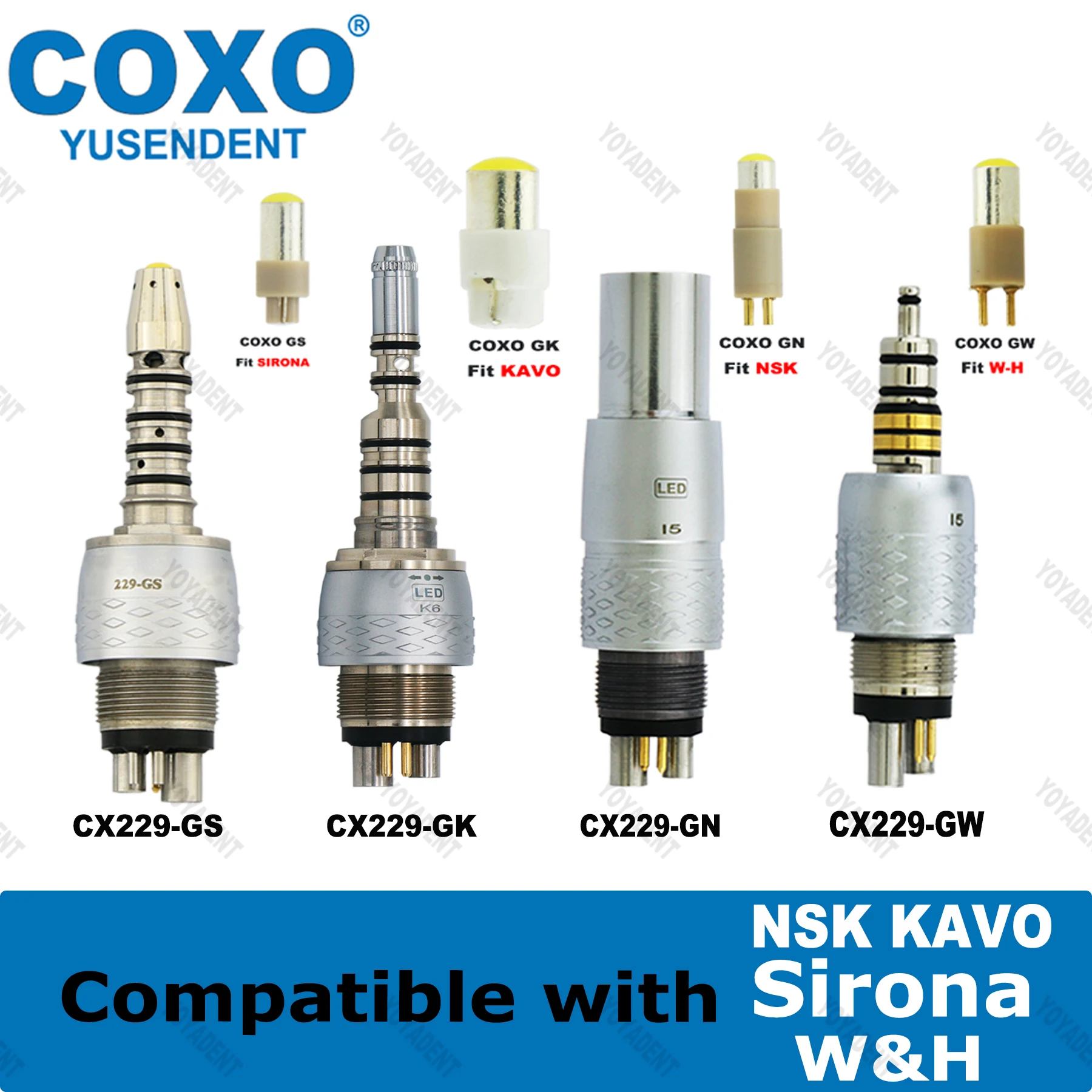 COXO Dental LED Coupler Lamp Bulb For Dental Fiber Optic High Speed Handpiece For KAVO NSK WH Dentist Tools