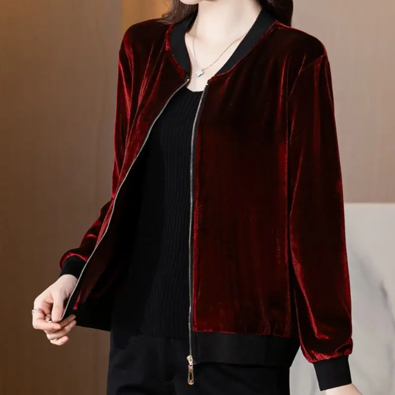 2023New Autumn Fashion Zipper Long Sleeve Coats Ladies Simplicity Solid Color O-neck Cardigan Jackets Casual Women Clothing Tops