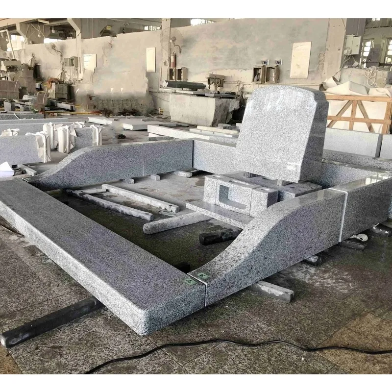 Customization Chinese Factory Price Grey Granite Tombstones and Monuments Polished Surface Headstone for Cemetery Memorial Use