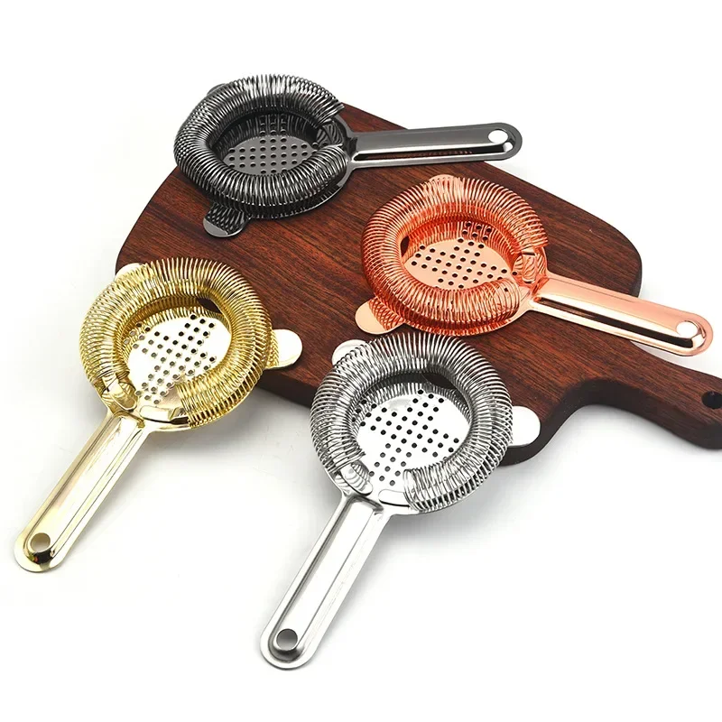 

New Cocktail Strainer Stainless Steel Cross-Shaped Bar Strainer with Spring Bar Tool Drink Strainer Bartender Tools for Home Bar