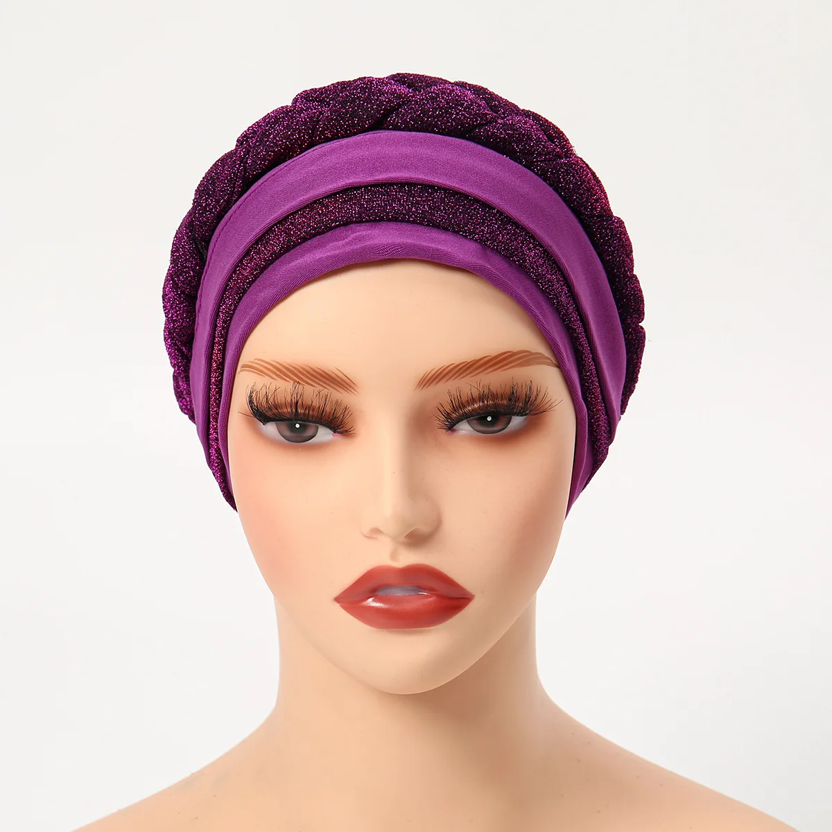 Indische Volle Abdeckung Muslimischen Turban Hijab Mit Geflecht Pull Auf Islamischen Schal Headwrap Innere Hüte Stirnband Motorhaube Headcover Mujer