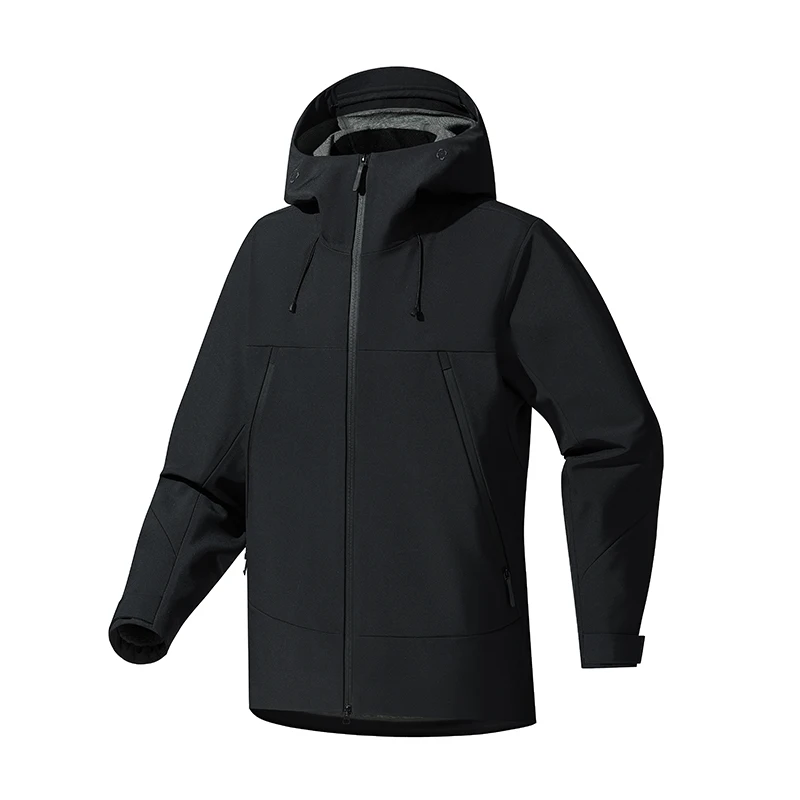 

Men's Outdoor Soft ell Jaet Windproof Waterproof Spring Autumn New Sle Hooded Workwear Jaet Casual Outerwear Coat