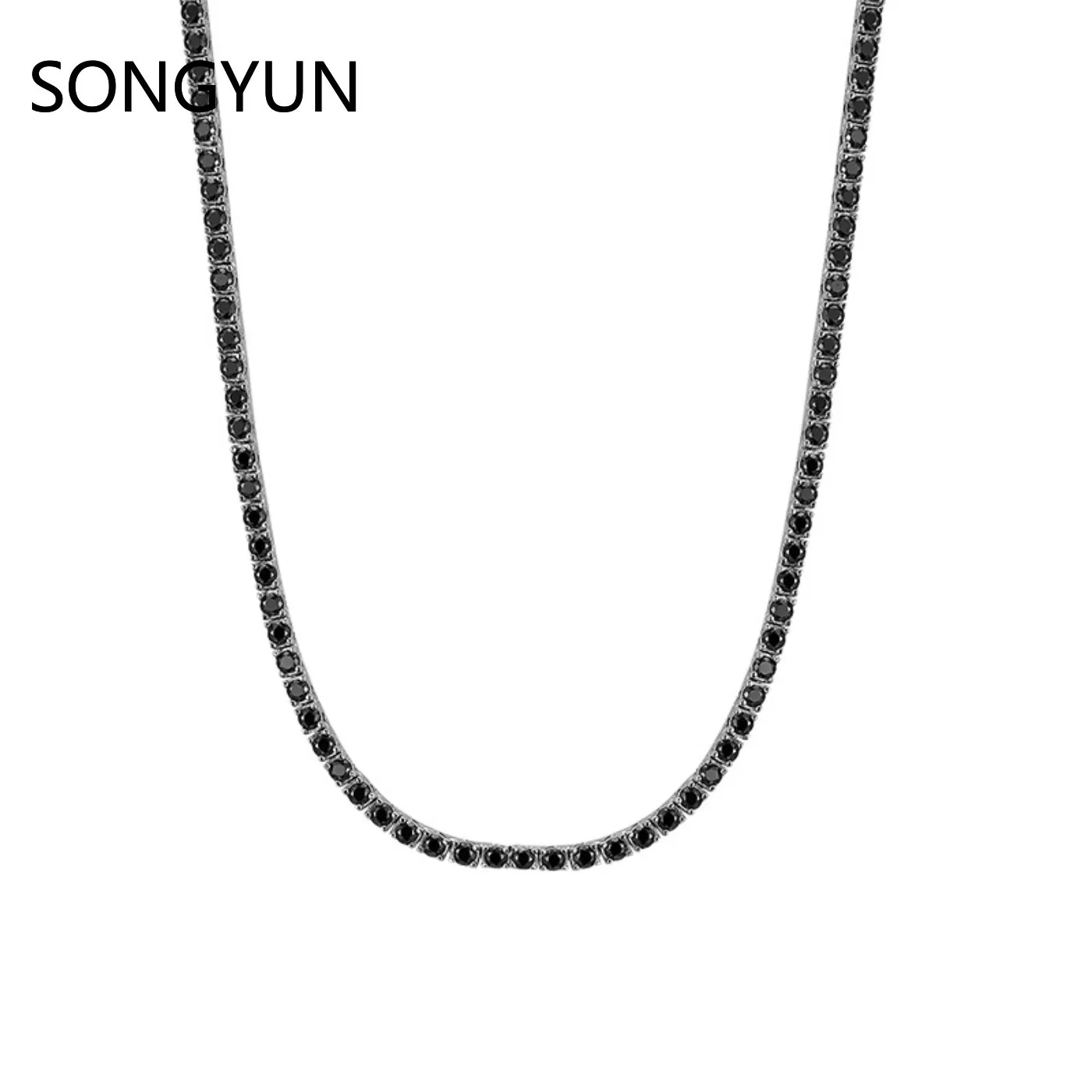 SongYun Luxury Jewelry 925 Sterling Silver Tennis Chain Necklace For Women Men Moissanite Diamond Tennis Necklaces Fine Jewelry